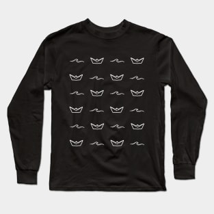 Paper Ship & Waves Long Sleeve T-Shirt